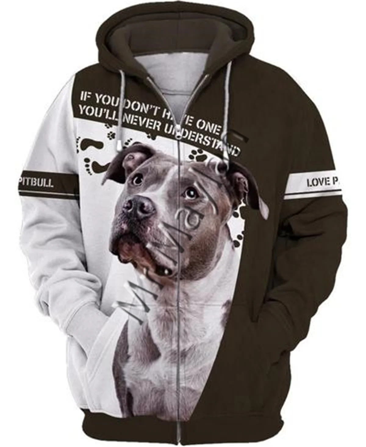 Unisex 3D Graphic Hoodies Sweatshirts Animals Dog Art Pit Bull Hoodie Men/Women Casual Streetwear Sweatshirt Pullover AW-0144