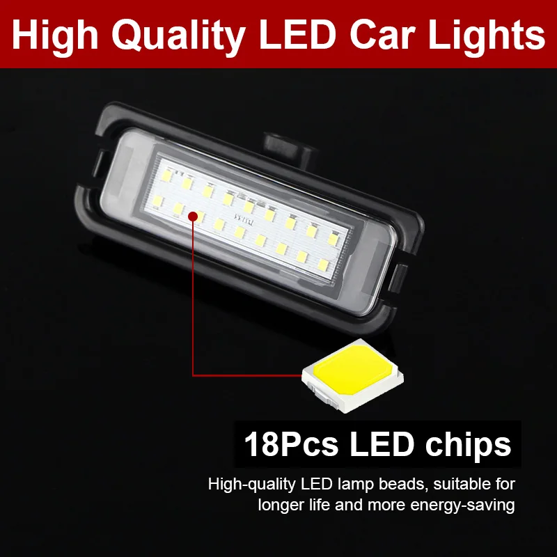 2Pcs Canbus Error Free Led Number License Plate Lights OEM#:FR3Z13550A For Ford Mustang 2015 2016 2017 2018 2019  white