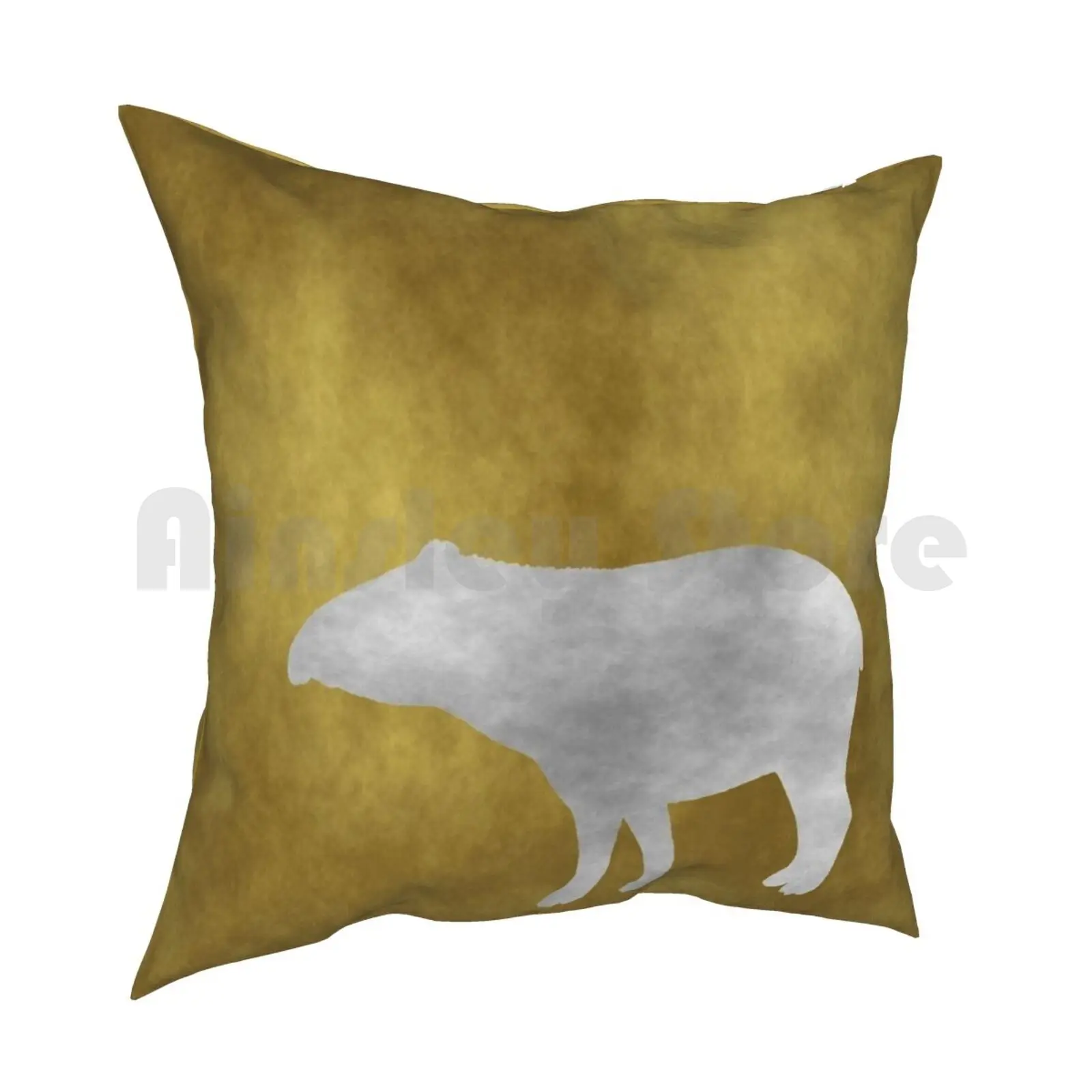 Tapir Pillow Case Printed Home Soft DIY Pillow cover Gold Golden Tapir Tapirs Tapir Art Tapir Painting Tapir Picture Tapir