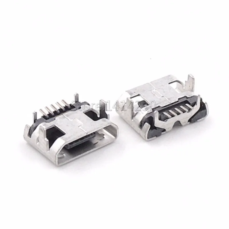 10Pcs Micro USB 5pin Ox Horn Female usb Socket Flat 4pin Socket Mini usb Connector