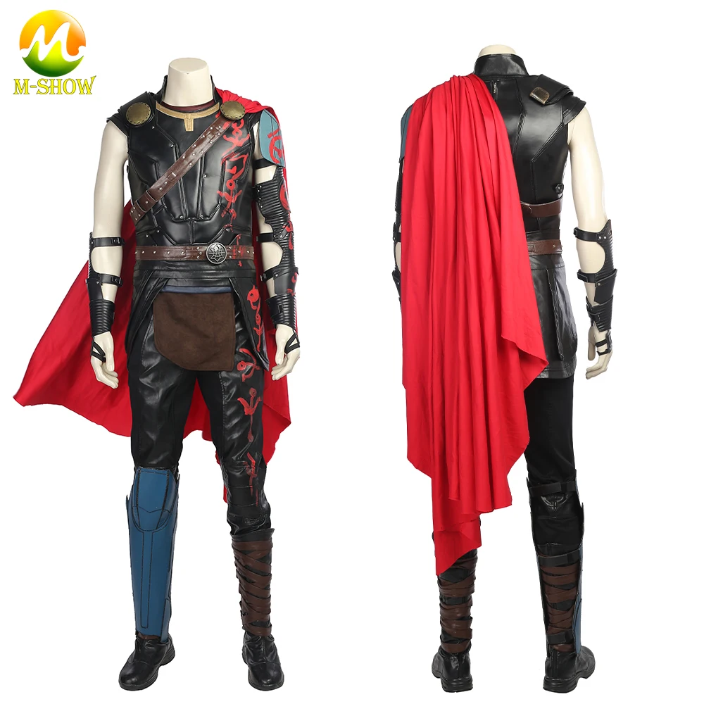 

Superhero Chris Hemsworth Thor Cosplay Costume Men Armor Suit with Cape For Halloween Carnival Party Free Custom Made