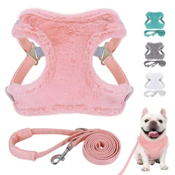 Soft Padded Chihuahua Yorkie Dog Cat Harness Leash Set Warm Winter Pets Puppy Clothes Pug French Bulldog Clothing For Small Dogs