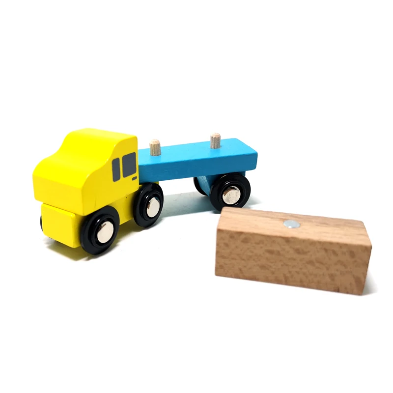 Wooden Train Magnetic Link Can Be Connected To Wooden Train Set Track Toy Children's Puzzle Hand Push Delicate Toy Car