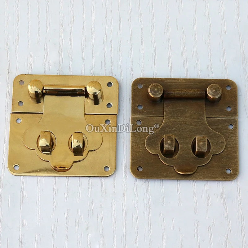 

Retro 10PCS European Antique Brass Hasps Catch Latches Lock for Jewelry Chest Box Suitcase Buckle Clip Clasp Decorative Hardware