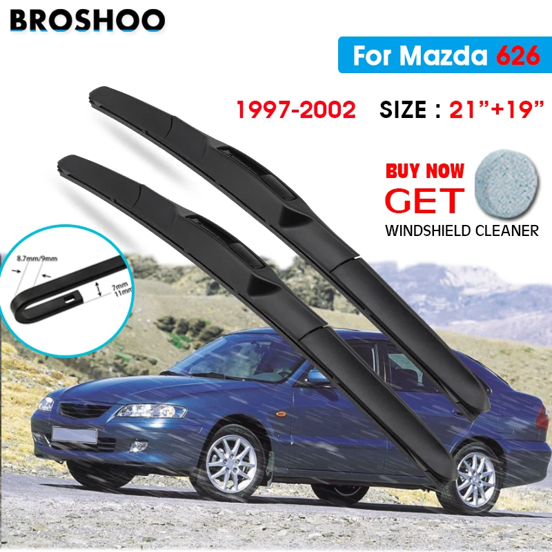 

Car Wiper Blade For Mazda 626 21"+20" 1991-1997 Auto Windscreen Windshield Wipers Blades Window Wash Fit U Hook Arms