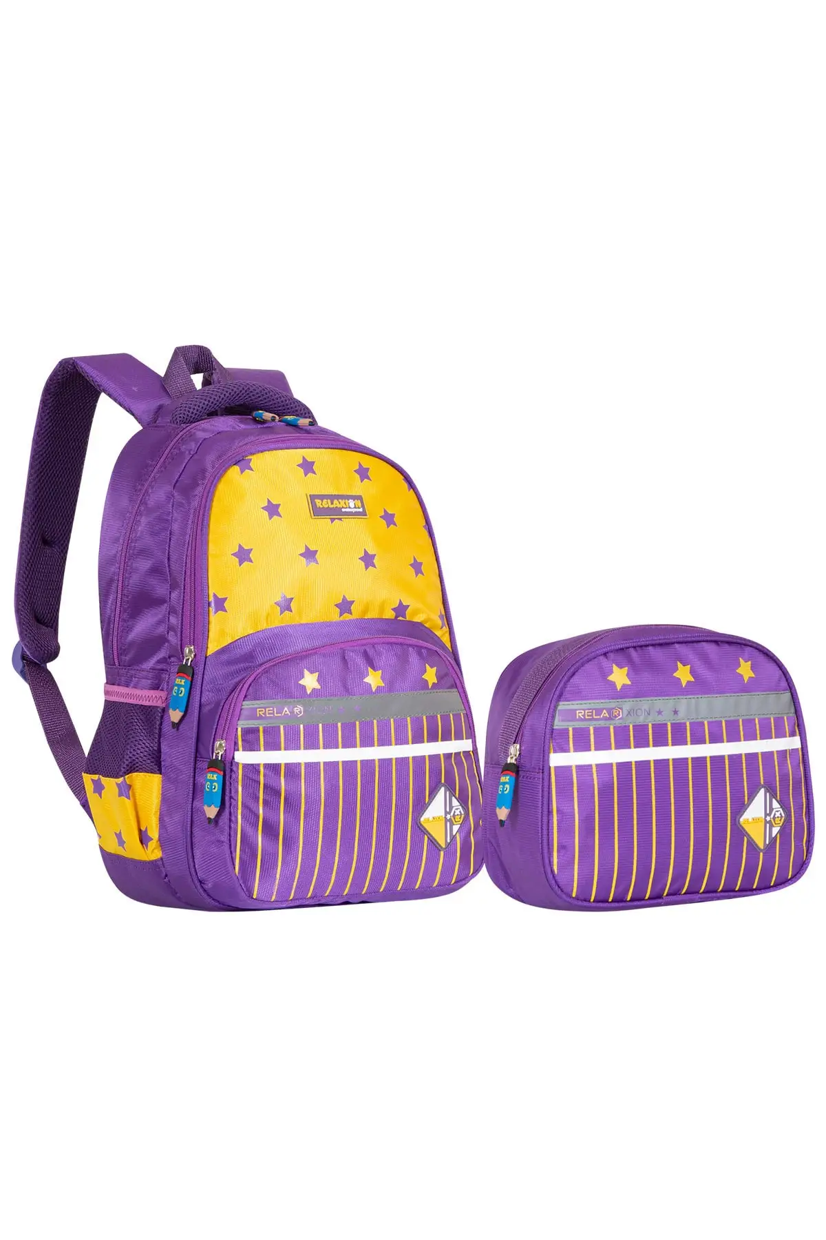 Fed Up Primary School Backpack Purple Yellow Hcrlx1320