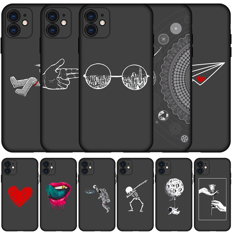 JURCHEN Silicone Custom Relief TPU Case For Apple iPhone 12 13 Mini 11 Pro X XR XS Max 6 6S 7 8 Plus 5 5S SE 2020 Cartoon Print