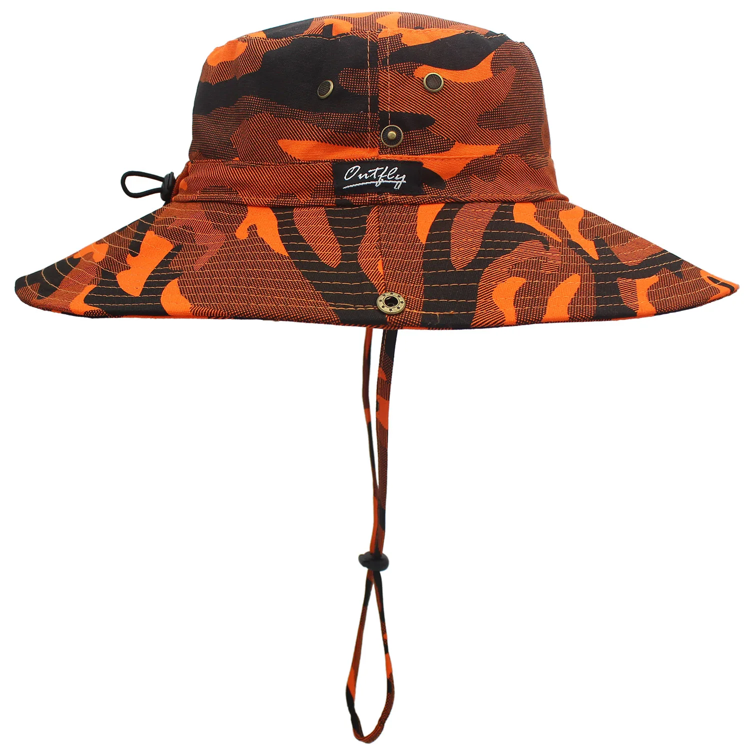 Outfly Camouflage Cowboy Hat Outdoor Boonie Hat UV Protection Men\'s Tactical Panama Wide Brim Hunting Hiking Bucket Hat