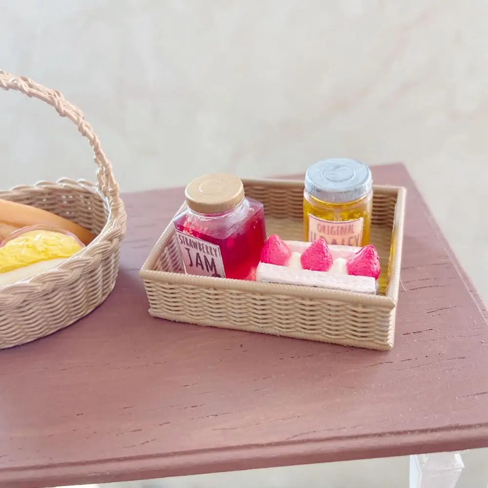 1PCS 1/6 Scale Miniature Storage Basket Cute Mini Food Basket for 1/6 1/8 Blyth Barbies BJD Doll House Decor Kitchen Play Toys