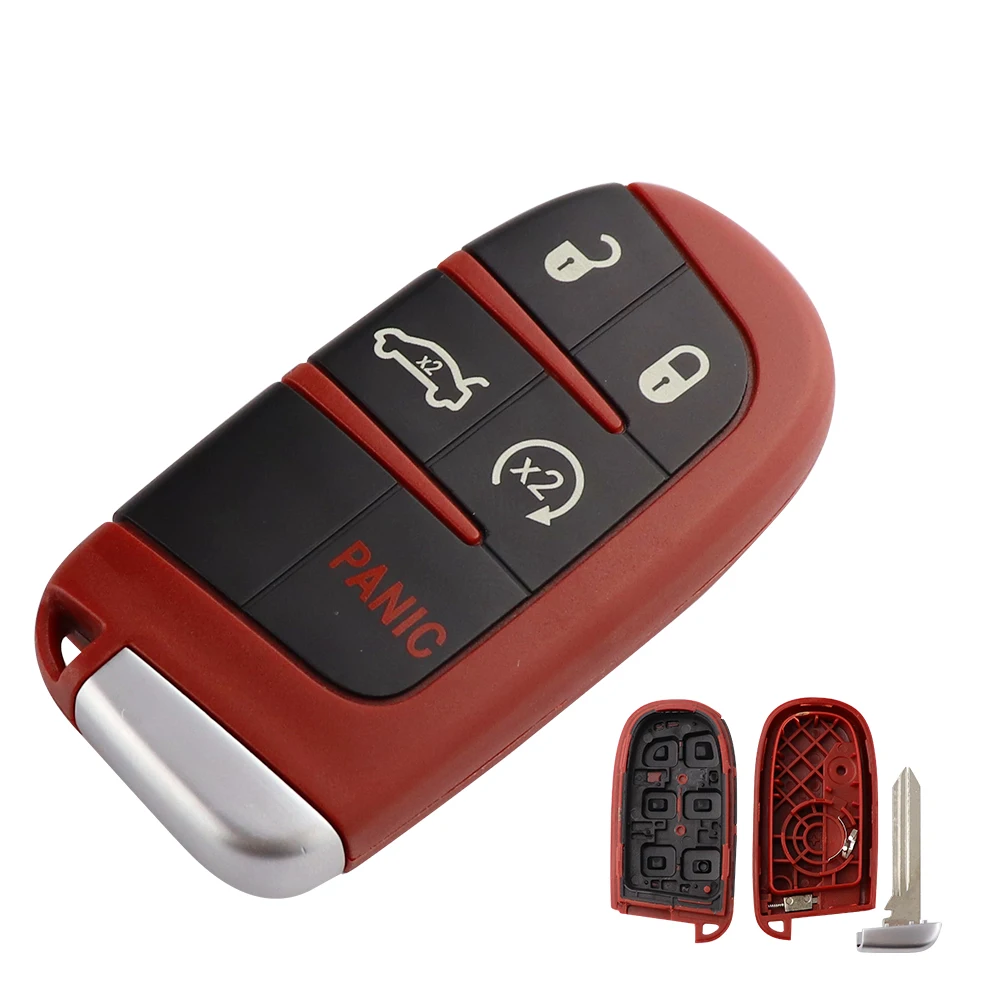 YIQIXIN 4+1 5 Buttons Remote Car Key Shell Case Keyless Smart Case For Dodge Dart Charger Challenger For Chrysler 300 For Jeep