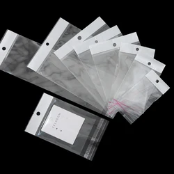 100Pcs Opp Bag Self Adhesive Clear Transparent Plastic Bags Beads Jewelry Storage Packaging Gift Bag With Hang Hole Pouches