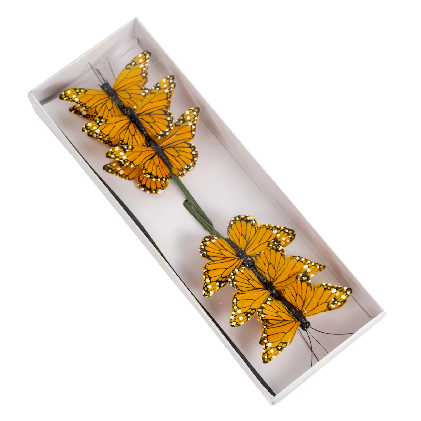 

Monarch Butterfly Decor, Feather Butterfly Decorations Set of 12 with Wire, 3", Orange