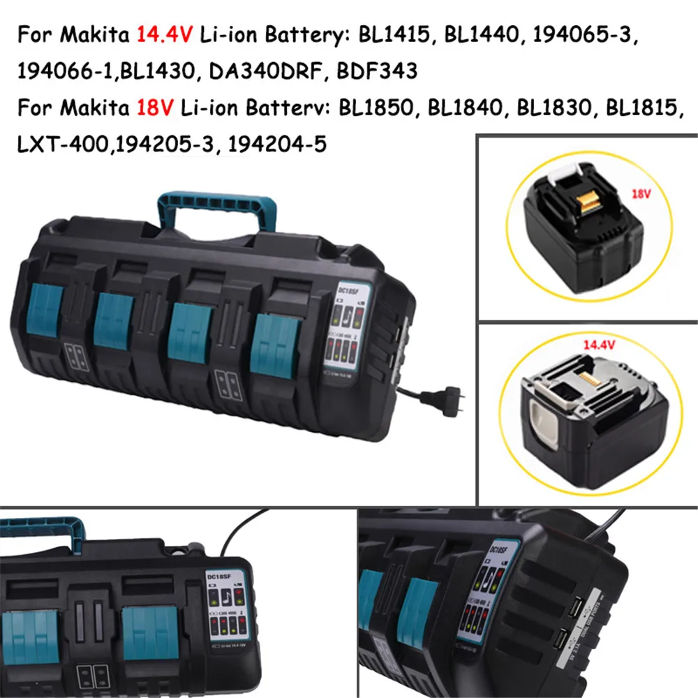 شاحن بطارية ليثيوم أيون لماكيتا ، أداة طاقة بديلة ، 14.4 فولت ، 18 فولت ، DC18RC ، DC18RD ، 4A ، DC18RF ، DC18SF ، 3A ، BL1830 ، BL1430