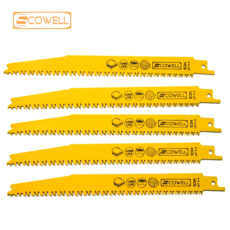 

30% скидка SCOWELL 8 дюймов 6/10TPI шлифовальные зубья лобзик для быстрой резки древесины 2345X лезвия для сабельной пилы