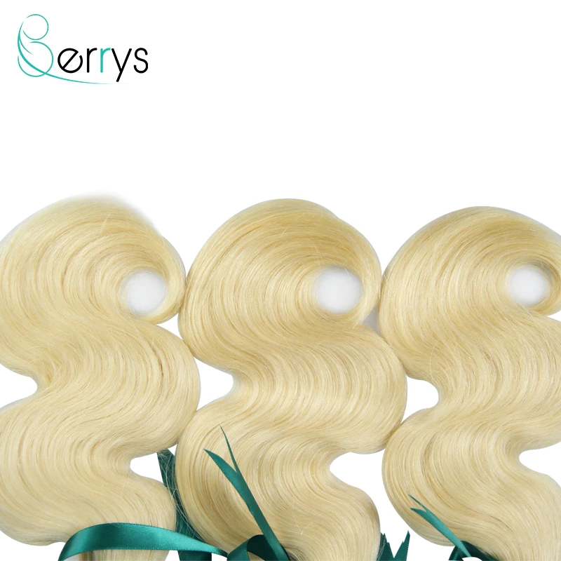 10A  613 Blonde Bundles 3/4 PCS Brazilian 100% Human Hair Weave Body Wave Virgin Hair Double Weft Hair Extensions 10-30 inch