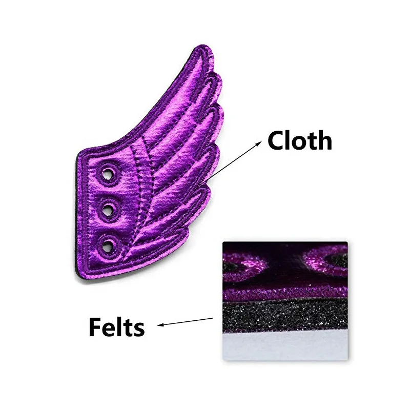 1Pair Fashion Black Angel Shoe Wings Skate New Old Shoes Wings DIY Ornament Decoration Marathon Sneakers Shoes Accessories Wings
