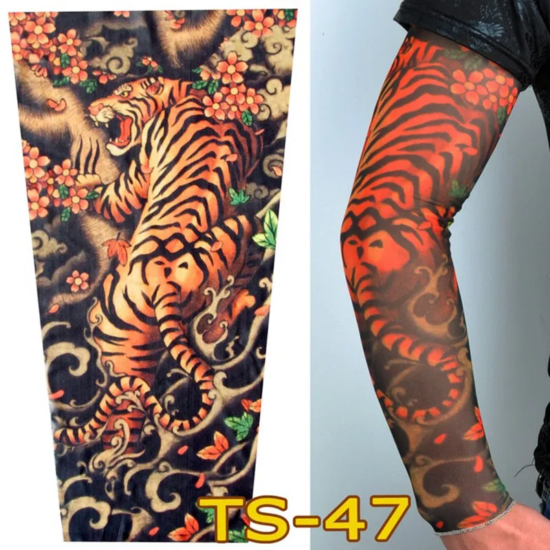 Unisex 3D Tattoo Arm Sleeves Outdoor Cycling Sleeves Sun Protection, Bike Basketball Compression Arm Warmers, Ridding Cuff Sleev