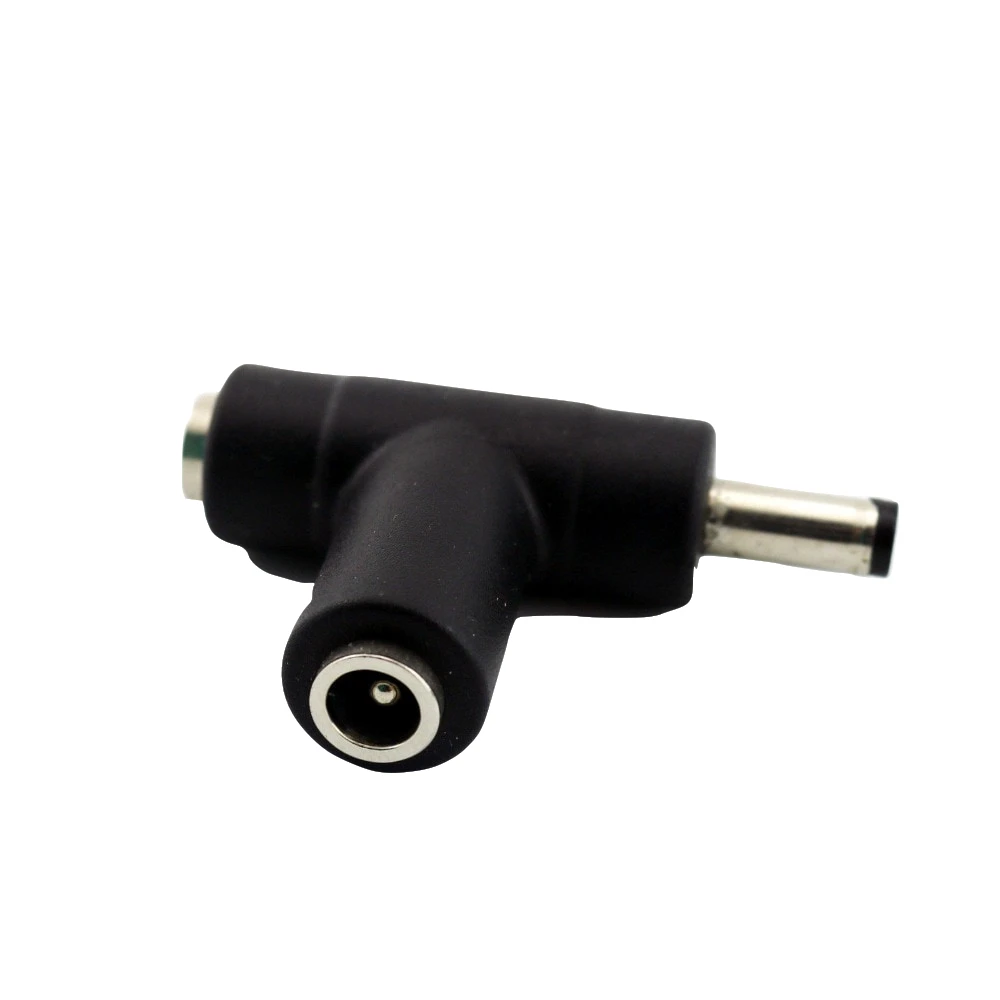 1 قطعة CCTV DC الطاقة 5.5x2.1 مللي متر الذكور التوصيل إلى ثنائي الإناث جاك T نوع تمديد موصل محول الأسود