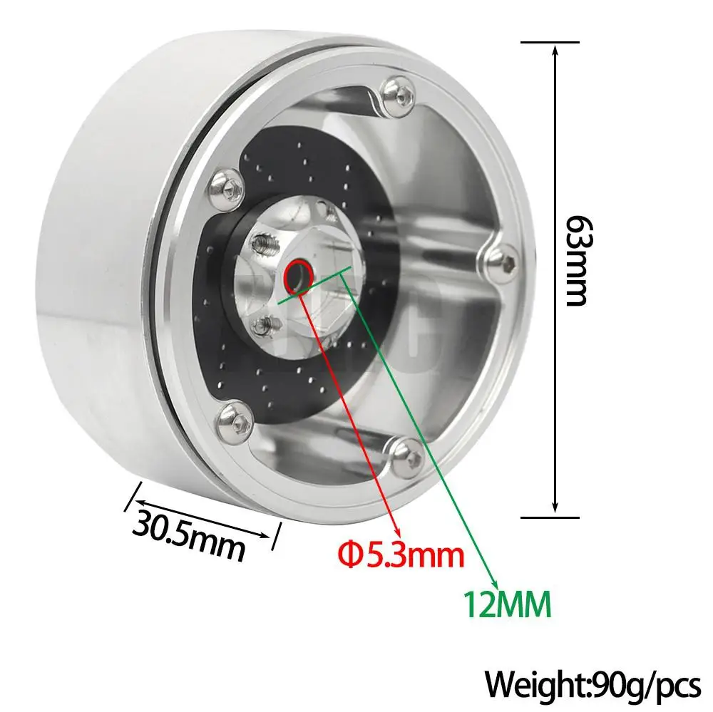 2.2インチメタルホイールハブ,1/10 rcシミュレーションクライミング,リモコン,rx4 trx6 rc4wd jimny scx10 yikong cfx vs4