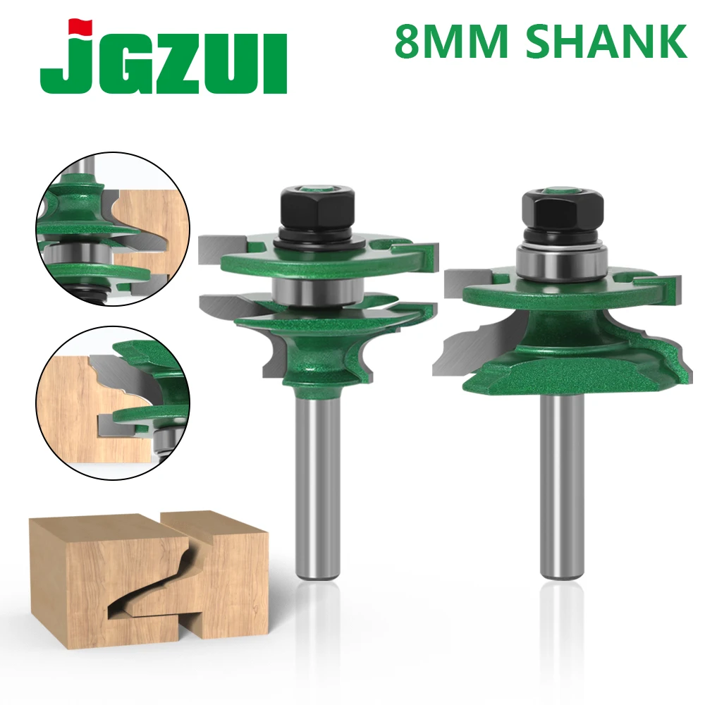 2PC 8mm Shank high quality Raised Panel Cabinet Door Router Bit Set - 2Bit Ogee Woodworking cutter woodworking router bits