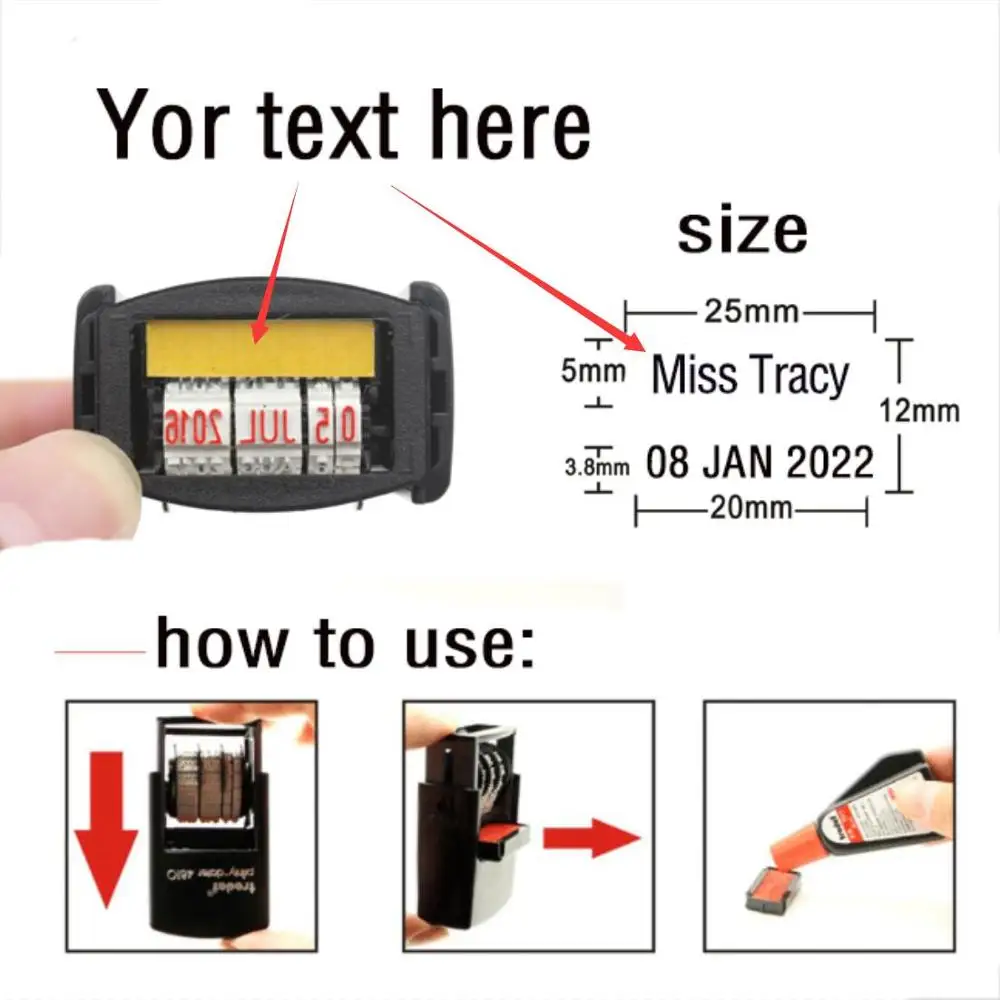 Custom  Date Stamp Teacher  Signature  Seal Your Text   Your Name