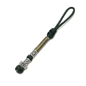 Mkendn Norse Pirates Rune Amulet Vikings Keychain 나이프 펜던트 남성 여성 자동차 키링 꼰 파라코드 로프 수제 보석 10 최고의 판매 해적 키 체인 -17