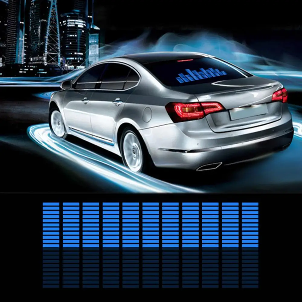 

12V Music Rhythm Sound Audio Activated Sensor Voice Control Light Car LED Flash Light Equalizer Blue accessories