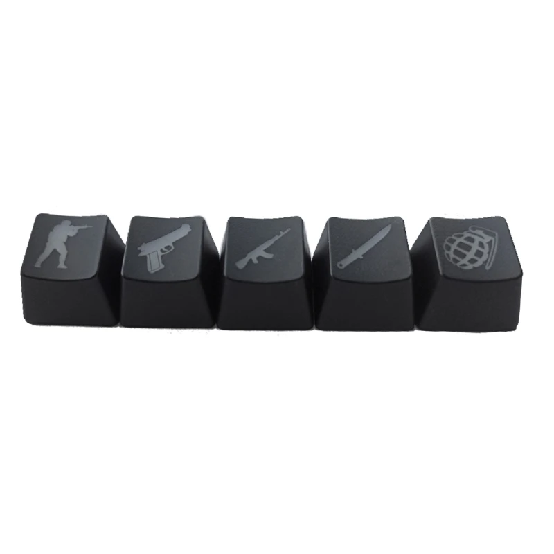 Capuchons de touches de jeu rétroéclairés ABS, profil R4, OEM, capuchons de touches, touches de touches, capuchons de touches, capuchon ABS pour clavier mécanique None MX CS GO, 5 pièces