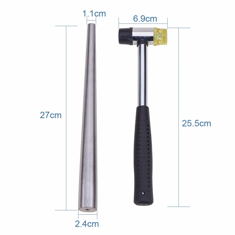 Pandahall Jewelry Measuring Tool Sets Ring Size Sticks Ring Mandrel American Calibration Ring Sizers Installable Two Ways Hammer