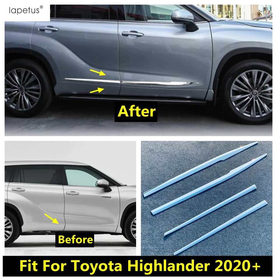 

Car Side Door Body Strip Molding Decoration Cover Trim For Toyota Highlander 2020 - 2024 ABS Chrome Accessories Exterior