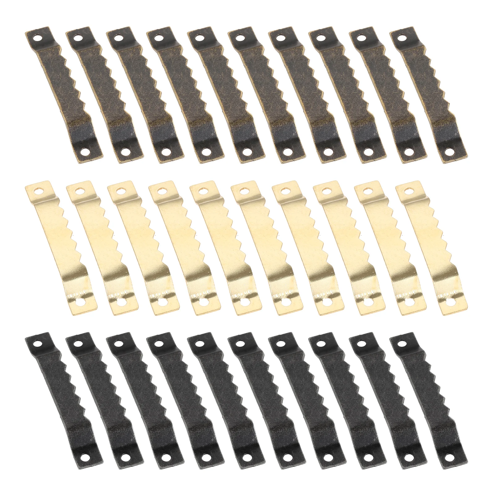 10pcs Metal Sawtooth Picture Frame Hanger Hanging Photo Wall Oil Painting Mirror Hooks with Screws 52*8mm