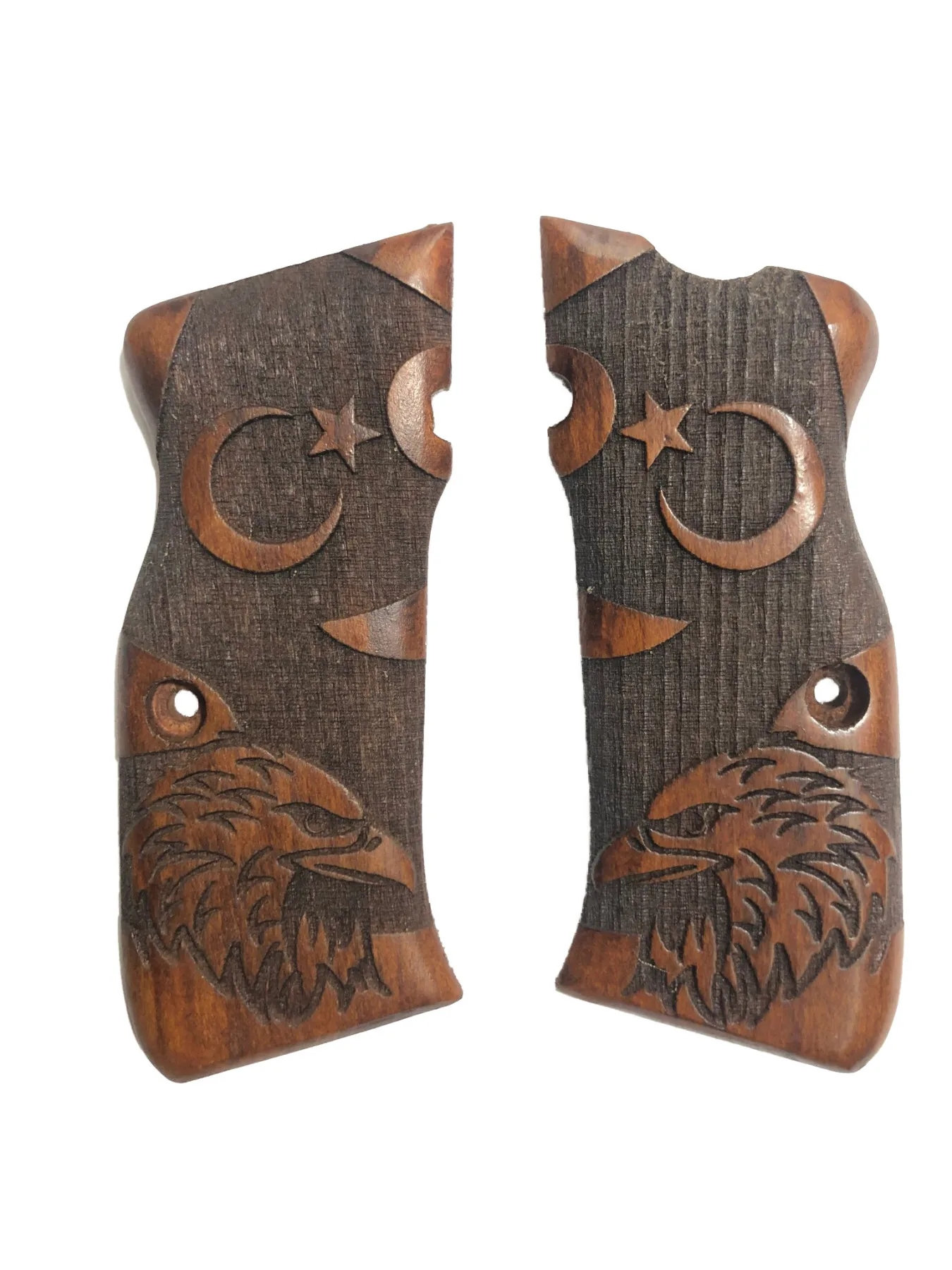 

Unshakable Mega Kýlýnç the Moon the stars Eagle Pattern Laser Cut Wooden Grip