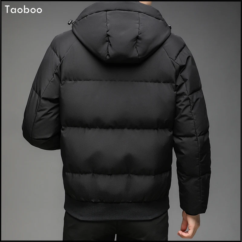 Männer Winter Jacke Casual Winter Stehkragen Puffer Dicken Hut Weiße Ente Parka Männlichen Mantel herren Winter Unten jacke Mit Kapuze