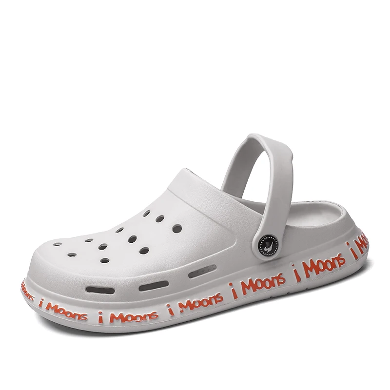 2021 New Fashion Sandals Men Clogs Slippers Soft Bottom Beach Jelly Clogs Male Comfy Breathable Water Garden Ankle-Wrap Sandals