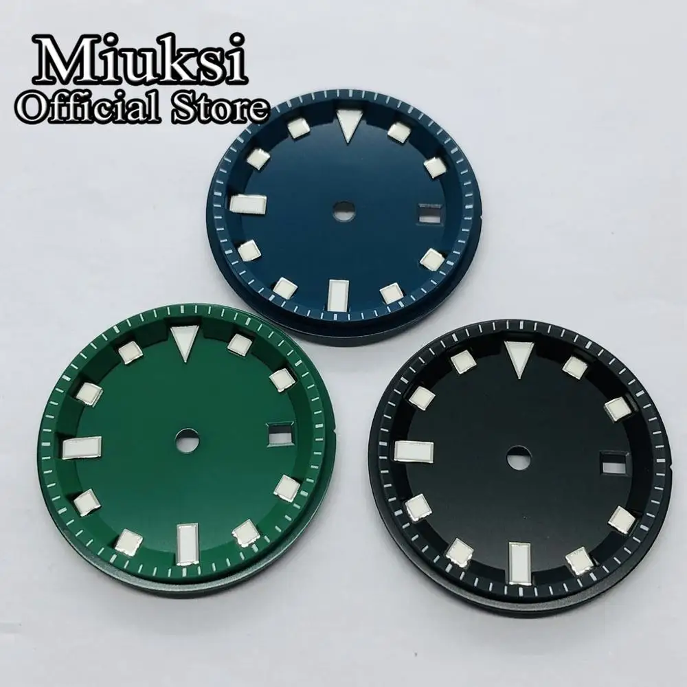 Miuksi 32.5mm sterile dial luminous watch dial fit ETA 2826 2824,Mingzhu DG2813 3804,Miyota 8205 8215 821A PT5000 movement