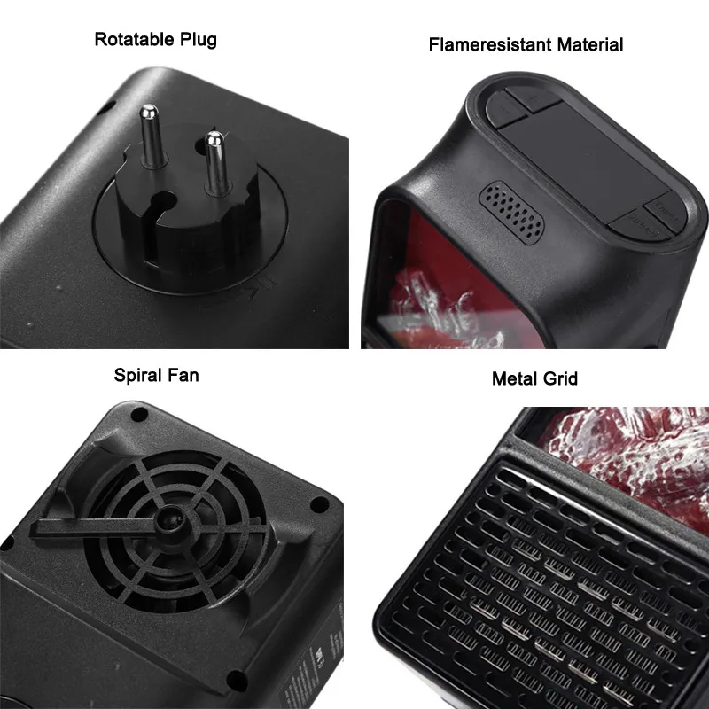 Mini aquecedor elétrico, 90 w, portátil, com plug-in, de cerâmica, para parede, aquecimento de ar, para o inverno, aquecedor de sala, termostato, controle remoto