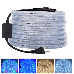 Eu 220V Led Rope Tube String Fairy Lights 360 Graden Ligthing Waterdichte Outdoor Tuin Regenboog Led Strip