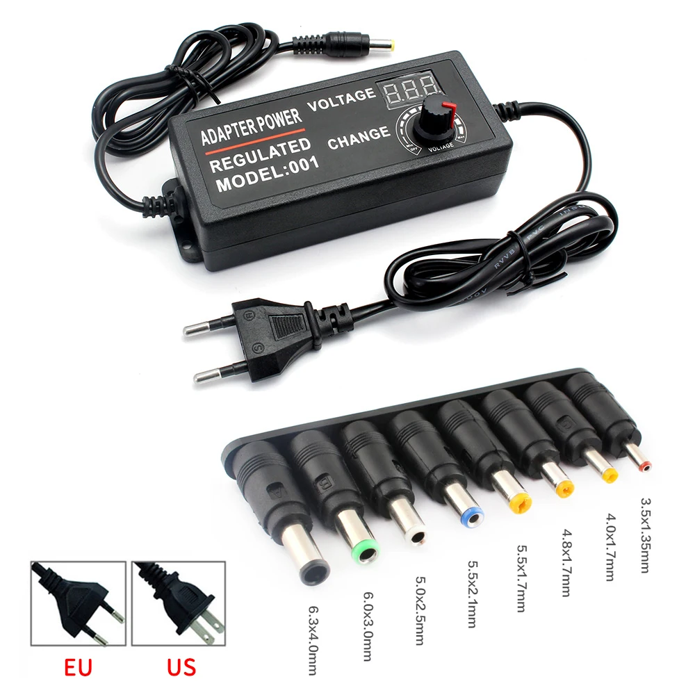 3V-24V 3A adjustable power adapter supply display screen AC TO DC 220V 3V-12V 5A multi voltage power adapter 8 Plug Connect