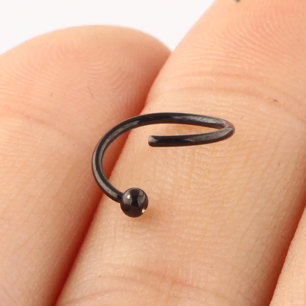 JUNLOWPY 20G Stainless Steel Nose Rings Cartilage Helix Ear Hoop Piercing Studs Tragus Earring Wholesale Body Jewelry 100/200pcs
