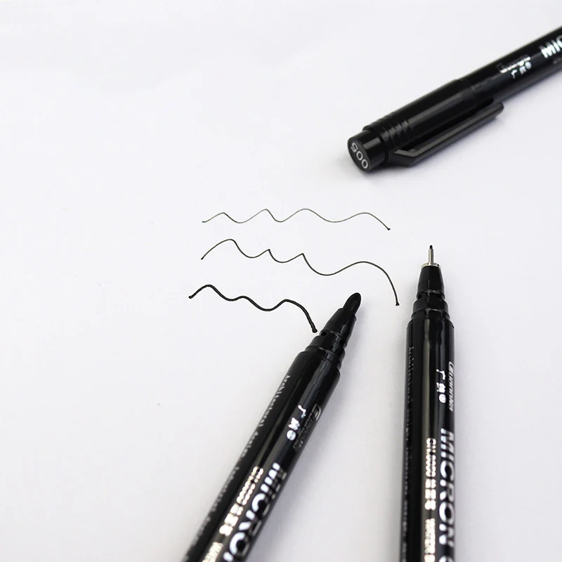 Guangna Drawing Micron Graphic Needle Pen Black Sketch Hook Line Pen 005 01 02 03 04 05 07 08 1.0 2.0 3.0 Brush Fine Lines 8050