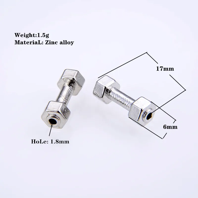 10PCS/ pack Fitness Dumbbell bead Barbell charm gym men energy bracelet lava stone beads braid Bracelets and Bangles for women