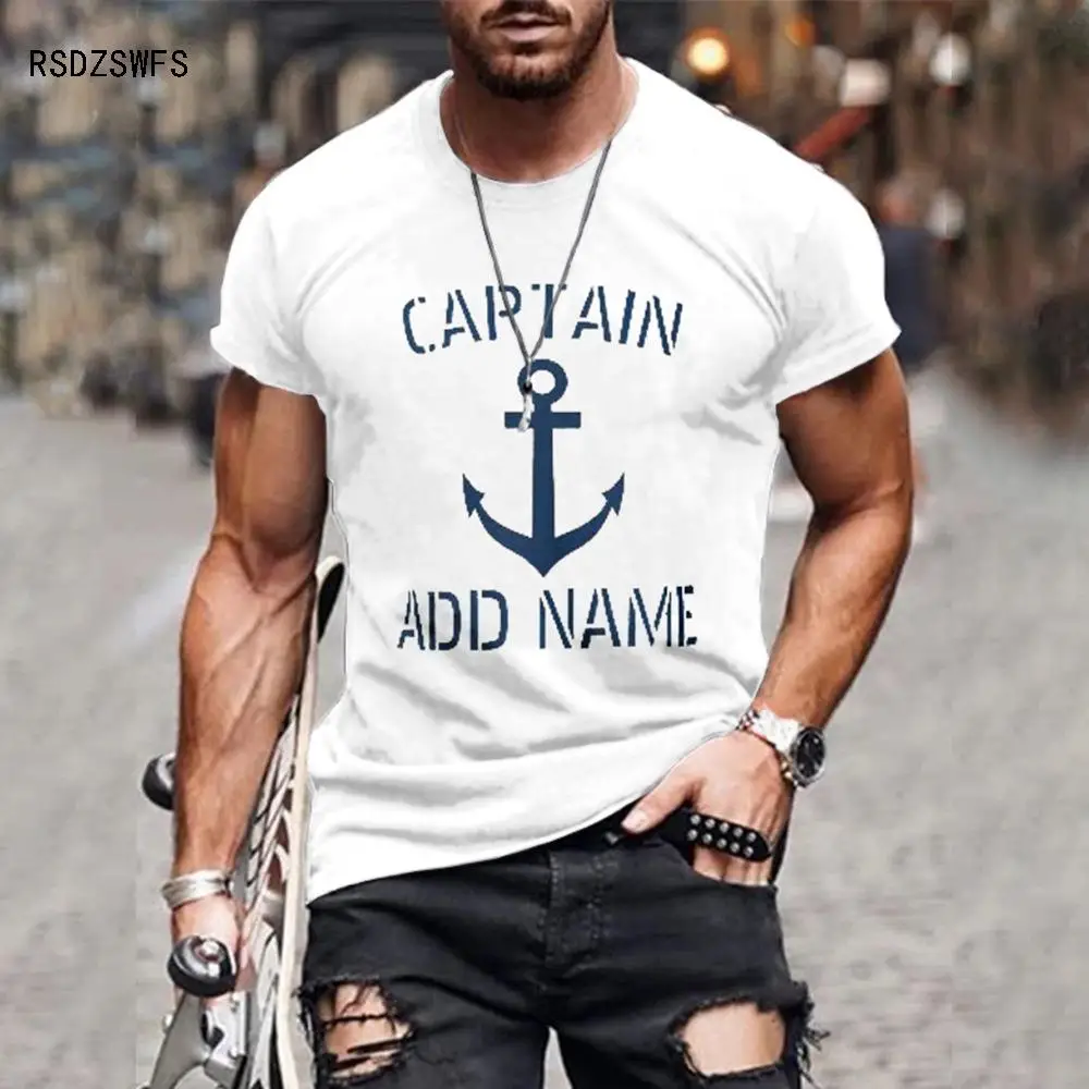 Anchor 3D Printed T Shirt Men Summer Beach Casual Short Sleeve Trendy Sports Style Male Tees Handsome Gentleman T Shirts Clothes