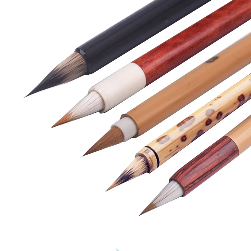 5pcs Chinese Calligraphy Brushes Pen for Woolen and Weasel Hair Writing Brush Fit For Student School Painting Craft Supply