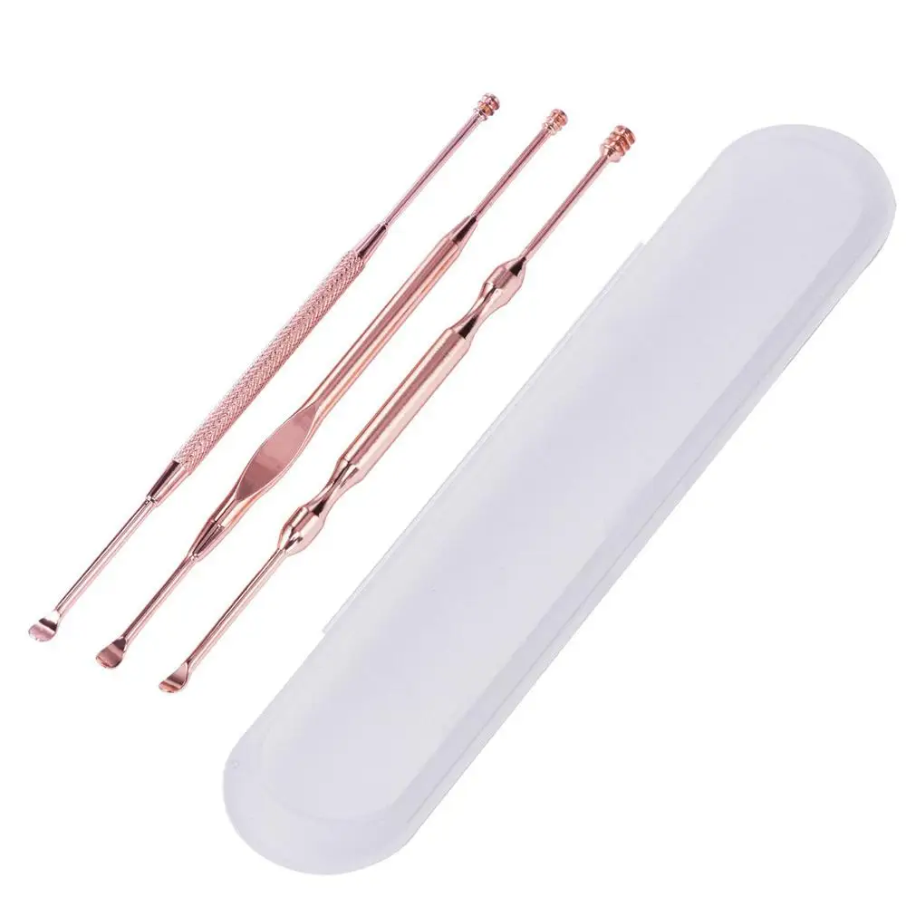 

3Pcs/Set Stainless Steel Ear Pick Double-ended Earpick Ear Wax Curette Remover Ear Cleaner Spoon Spiral Ear Clean Tool