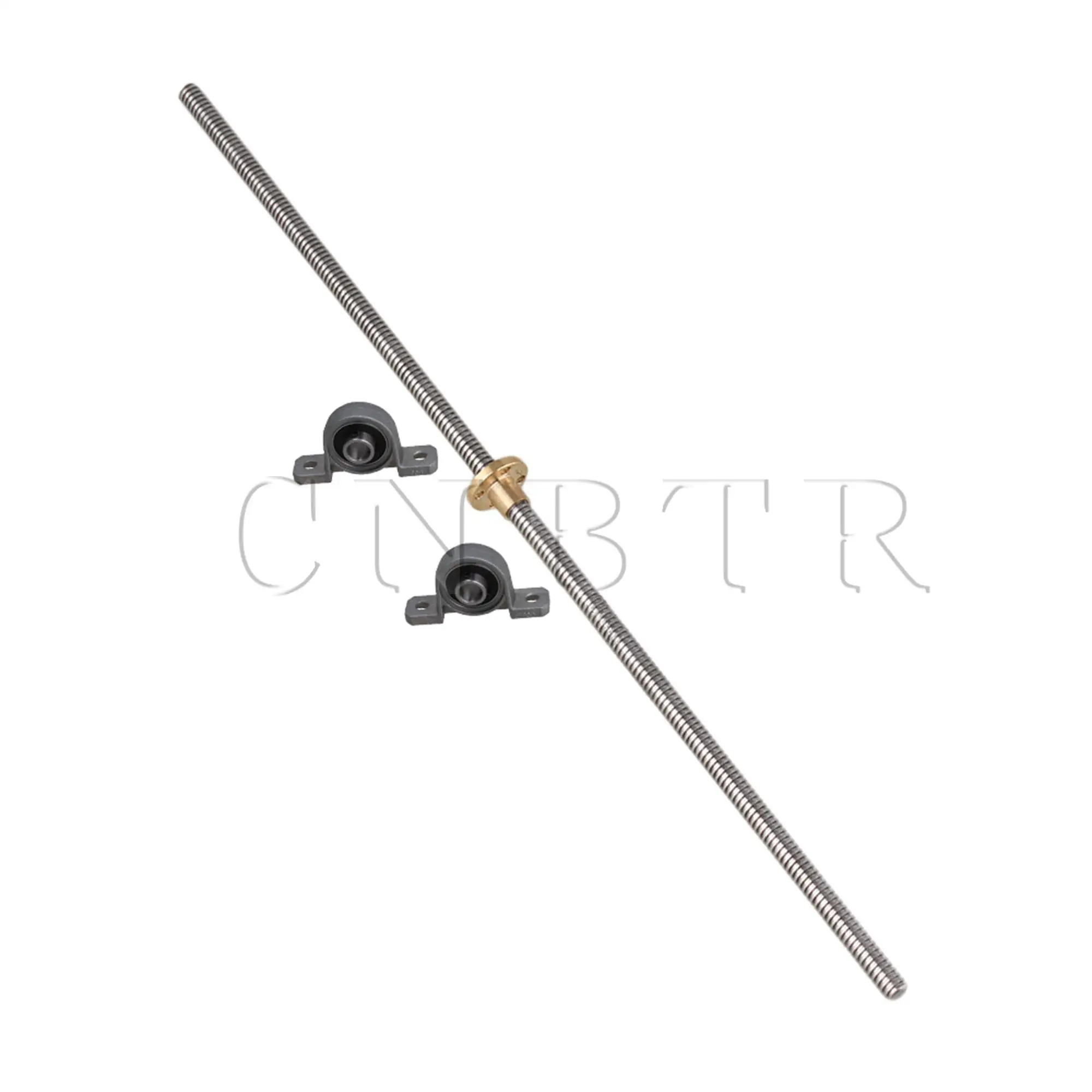 

CNBTR Stainless Steel 40cm Lead Screw & Brass Nut & Pillow Block Mounted Ball Bearing