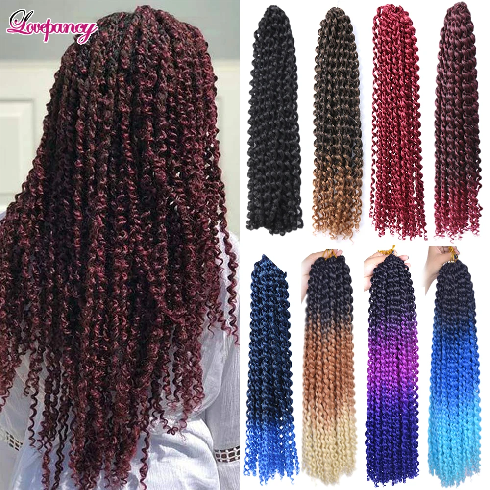 Lovepancy Single Passion Twist Crochet Hair 18Inch 22Roots Synthetic Braiding Hair Extensions Crochet Braids Spring Twist Hair