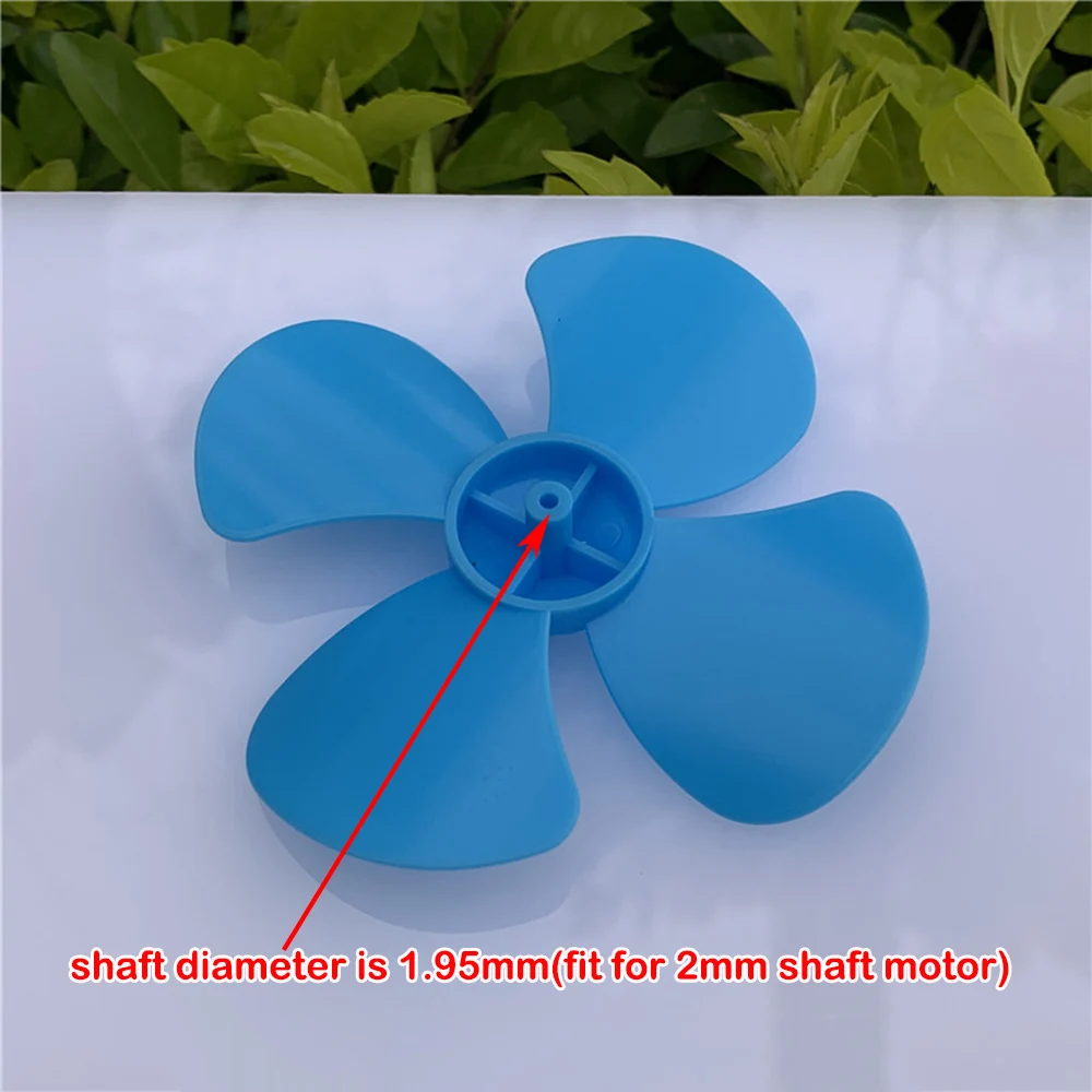 Mini 80mm Four-blade  Blue Propeller Fit for 2mm Motor Diameter Shaft Fan Blade Paddle Student Technology Handmade Accessories