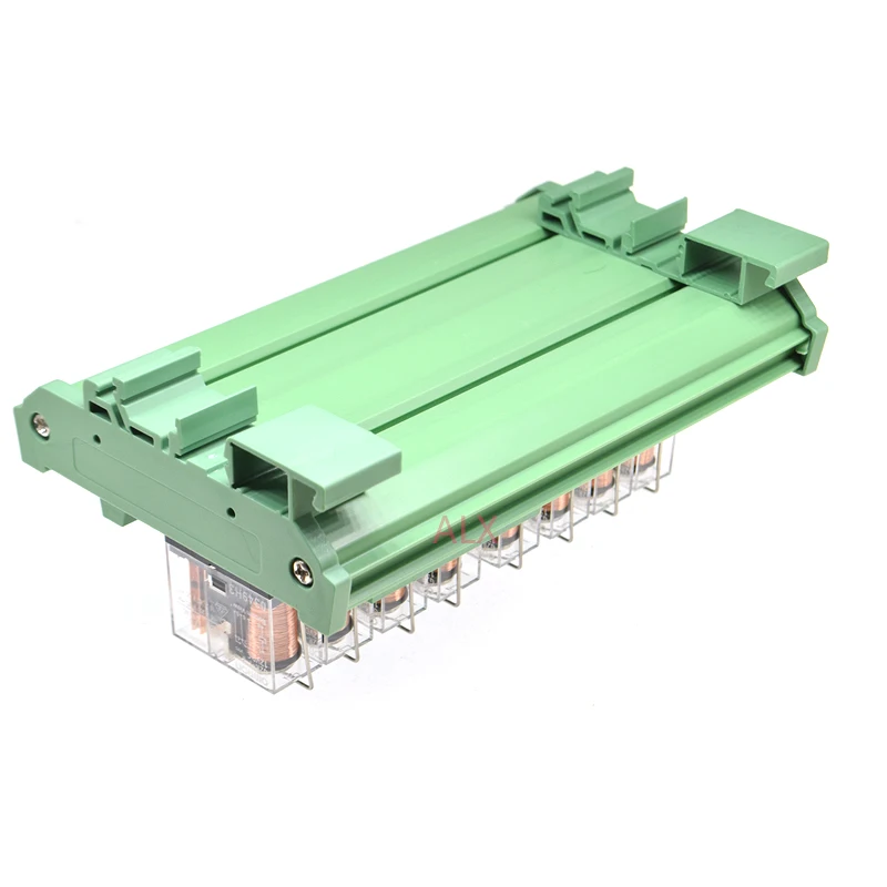 8 Channels 1 SPDT DIN Rail Mount G2R-1-E 16A 12V 24V DC Interface Relay Module PNP NPN compatible