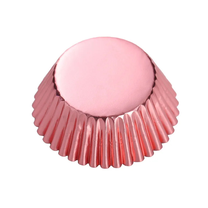 50x Cupcake Paper Cups Gold Silver Red Aluminum Foil Muffin Baking Cup Cake Liner Holder Case Wrappers Trays for Birthday Party