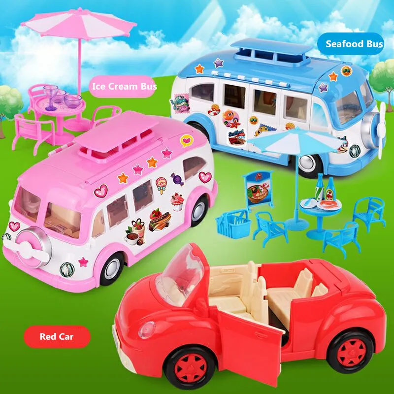 Doll House For LOL Doll Bus RV Ice Cream Camping Picnic Car Toy Cute DollHouse Miniatures Kids Toys Girl Birthday Best Gifts